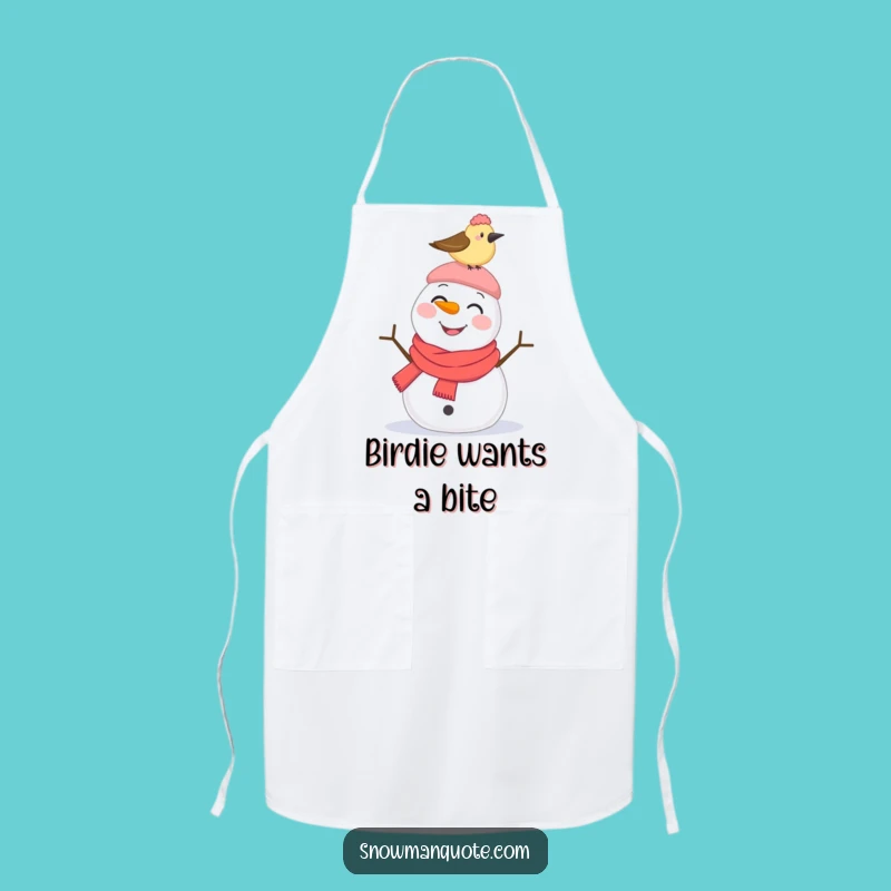 Funny Snowman Pecked Hat Apron: Kitchen Humor for Unexpected Moments