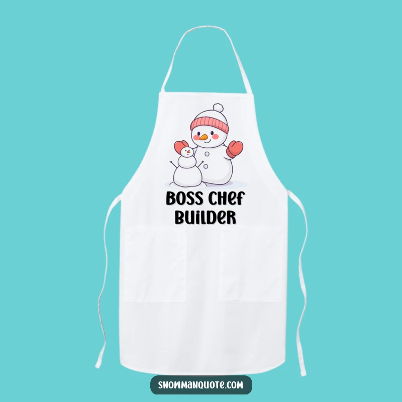 Funny Snowman Mittens Apron: Chef's Delight with Hilarious Winter Crafting Gift