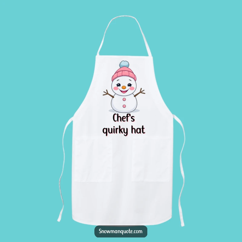 Funny Grinning Snowman Apron - Quirky Kitchen Fun