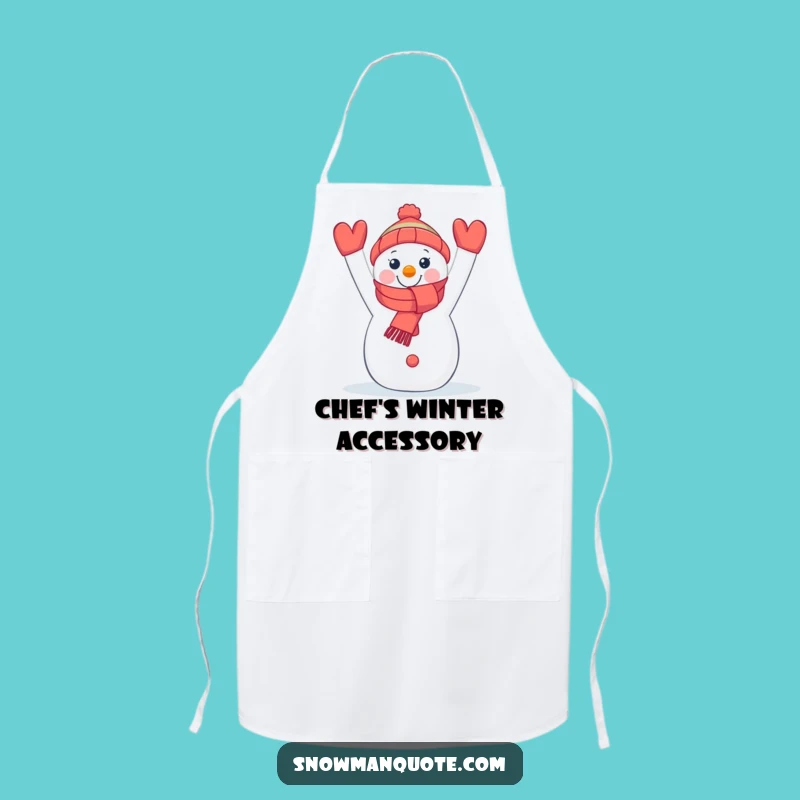 Funny Snowman Scarf Apron - Cheerful Kitchen Fun