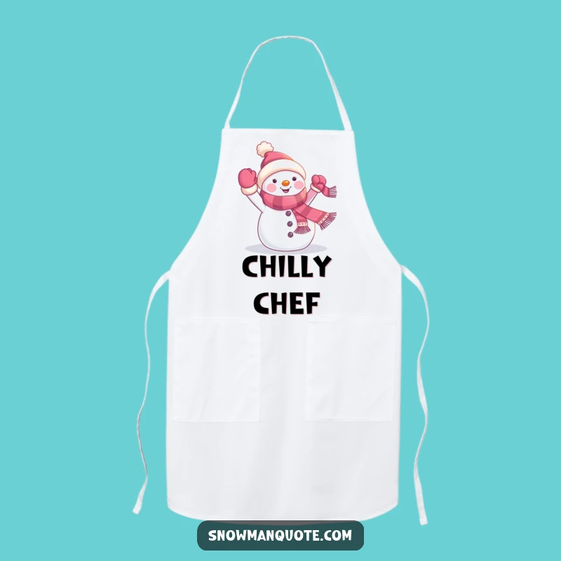 Funny Snowman Banner Apron: Cheerful Chef Gear, Festive Kitchen Gift