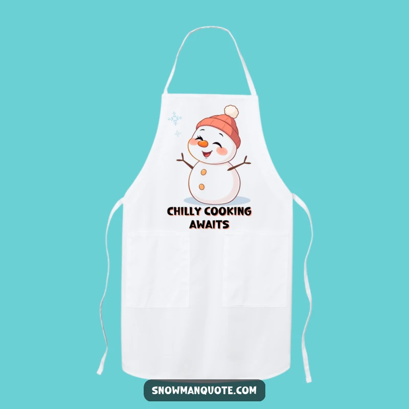 Funny Snowman Wink Apron: Cook with Cheer, Playful Pal Winking, Ideal Funny Gift