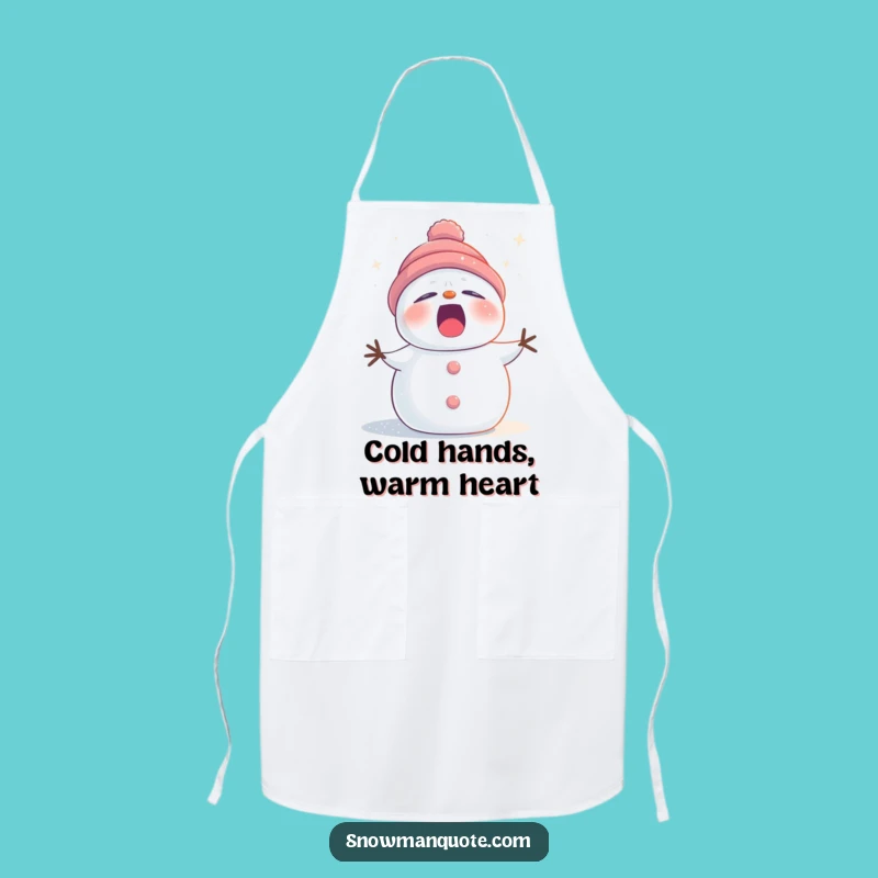 Funny Sleepy Snowman Stardust Apron, Cook with Cosmic Comfort and Hilarious Style