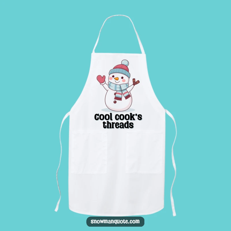 Funny Snowman Apron - Jaunty Scarf & Wave for Kitchen Fun Gift