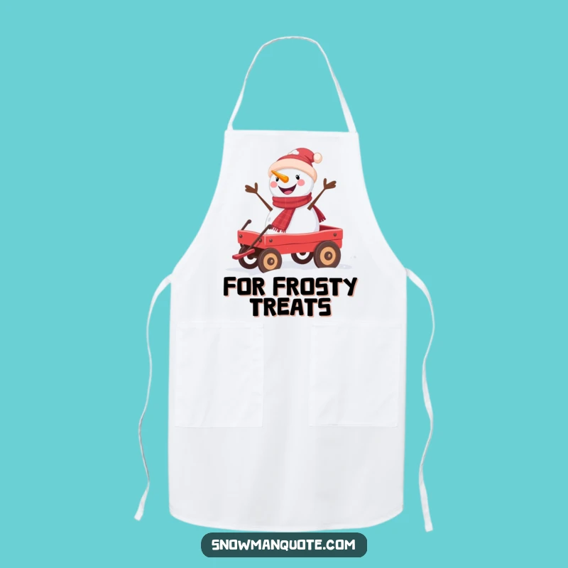 Funny Snowman Wagon Ride Apron - Kitchen Fun and Perfect Funny Gift