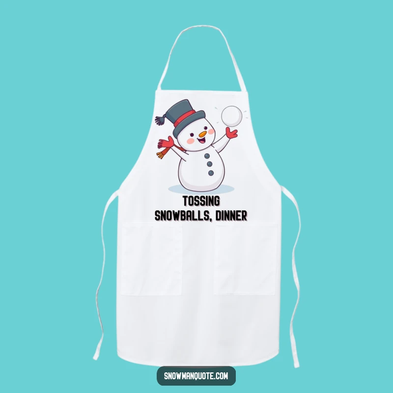 Funny Jolly Snowman Snowball Apron: Kitchen Winter Fun, Hilarious Funny Gift for Cooks