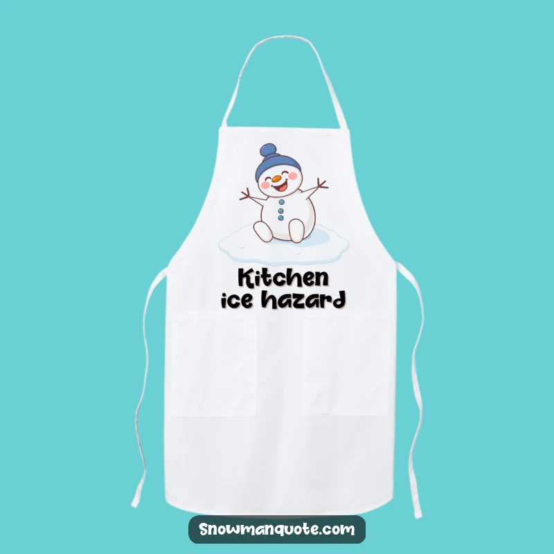 Funny Slipping Snowman Apron - Hilarious Kitchen Fun