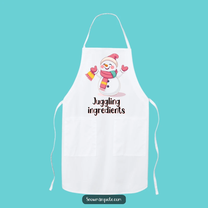 Funny Snowman Juggling Apron: Cook with Cheer and This Colorful Winter Chef Funny Gift