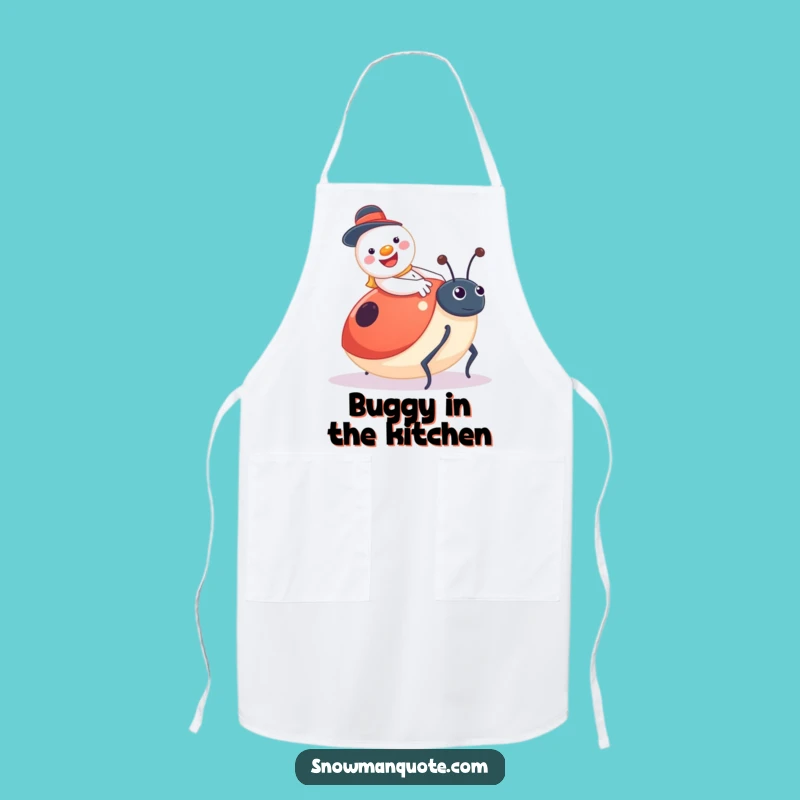 Funny Snowman Ladybug Apron: Cheerful Kitchen Wear for Joyful Cooking