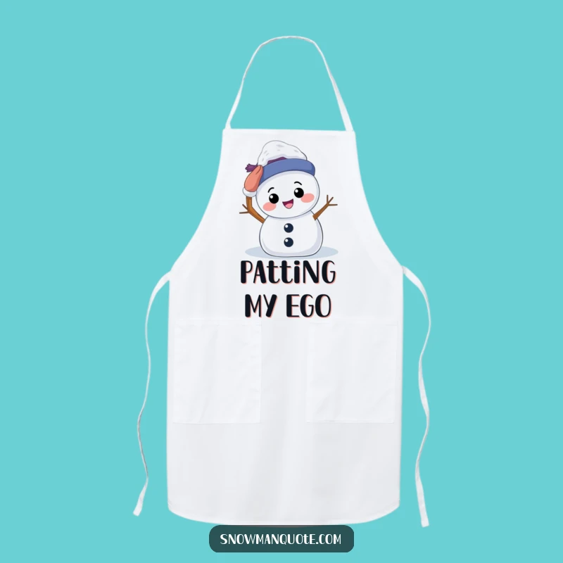 Funny Snowman Patting Apron: Cook with Kindness and This Sweet Winter Chef Funny Gift