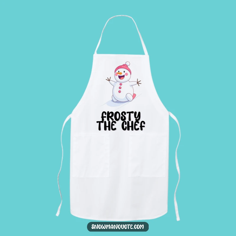 Funny Snowman Rolling Apron - Kitchen Winter Fun Funny Gift