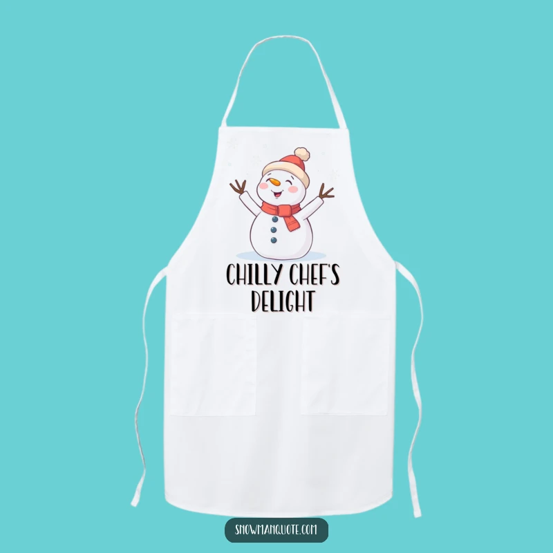 Funny Snowman Snowflake Wave Apron: Kitchen Charm for Snowy Days Gift
