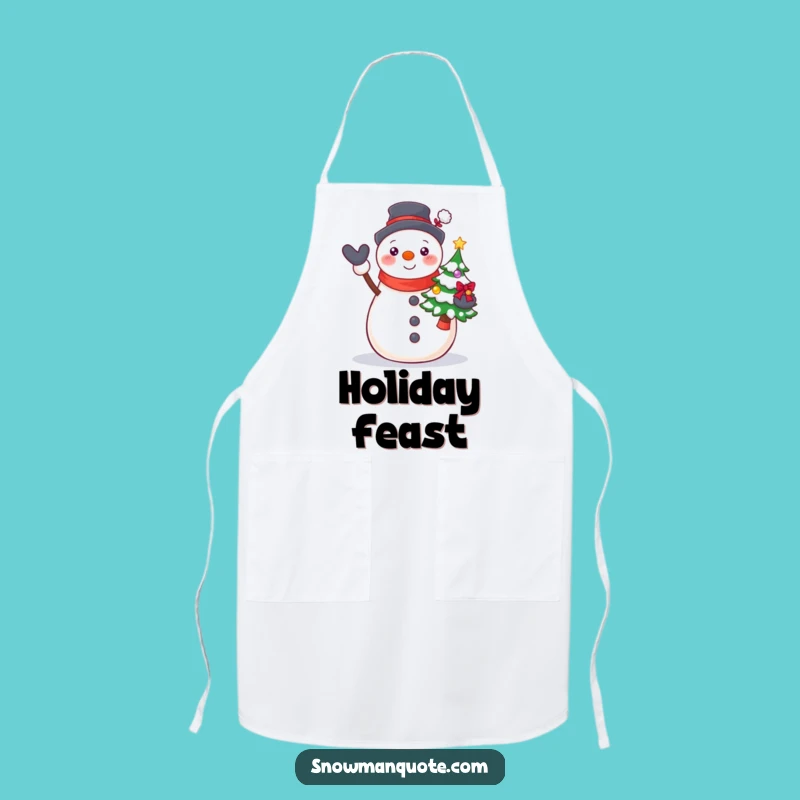 Funny Proud Snowman Tree Apron: Festive Holiday Kitchen Fun