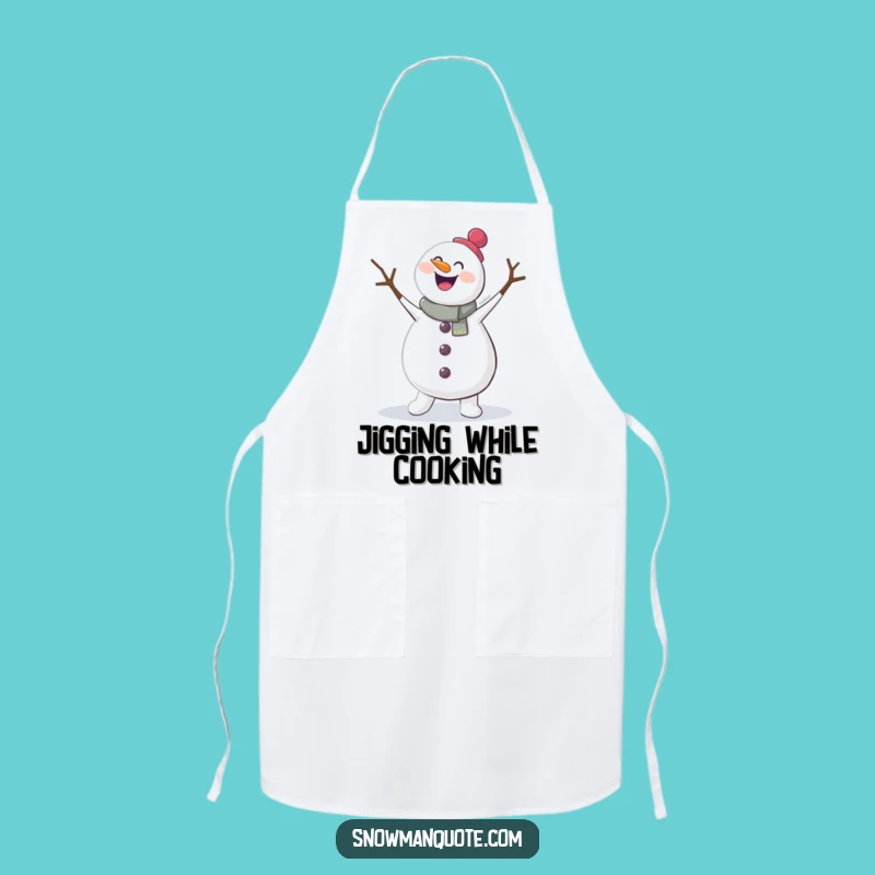 Funny Jigging Snowman Apron - Hilarious Kitchen Dance Party Gift