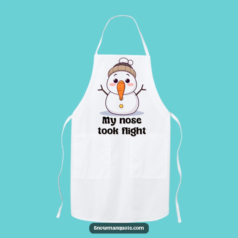 Funny Snowman Nose Fall Apron - Hilarious Cooking Gift for Kitchen Fun