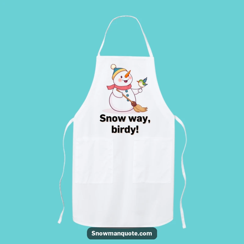 Funny Snowman & Bird Apron - Kitchen Fun & Humorous Cooking Gift