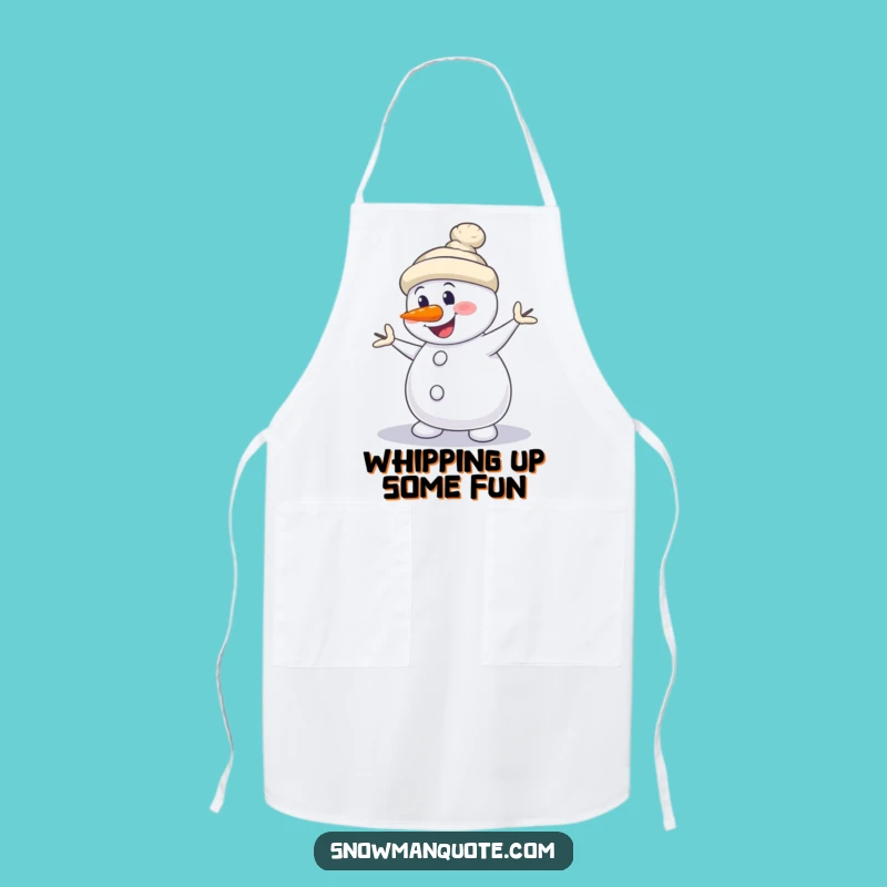 Funny Snowman Dance Apron: Winter Baking Fun, Askew Nose, Chef's Gift