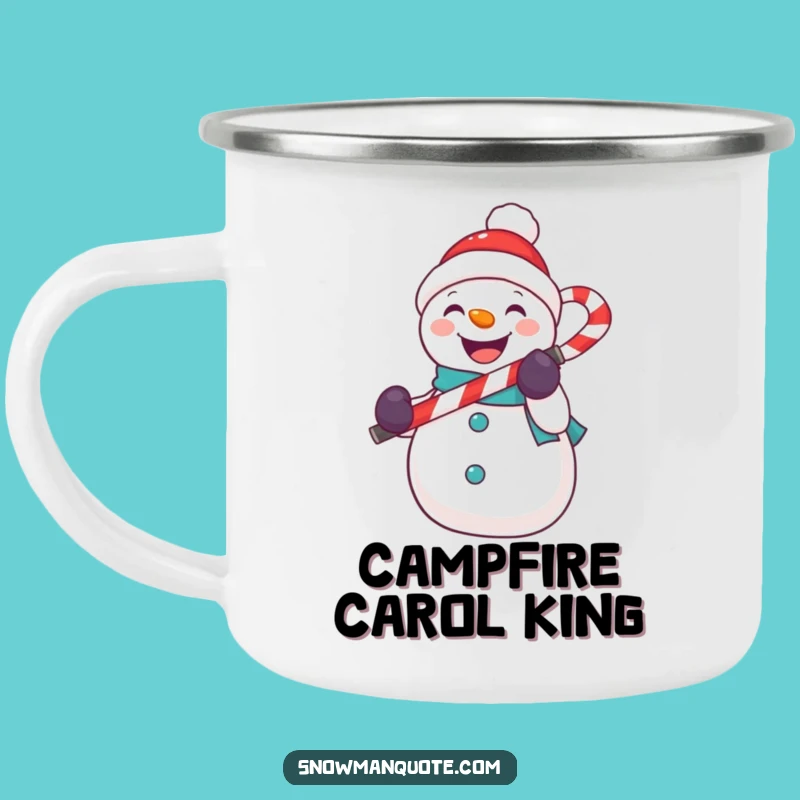 Funny Snowman Mic Camping Mug - Campfire Carols and Perfect Funny Gift