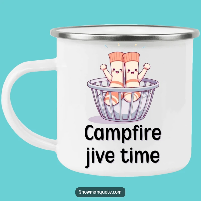 Funny Dancing Socks Camping Mug - Durable & Hilarious Mug for Playful Adventures