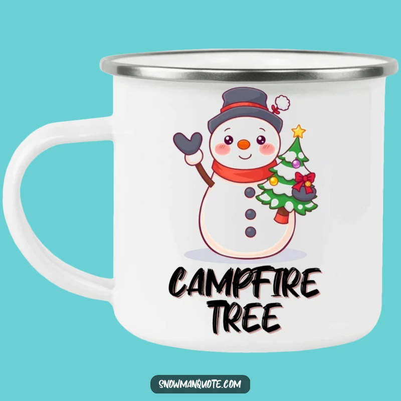 Funny Proud Snowman Tree Camping Mug: Festive Outdoor Cheer