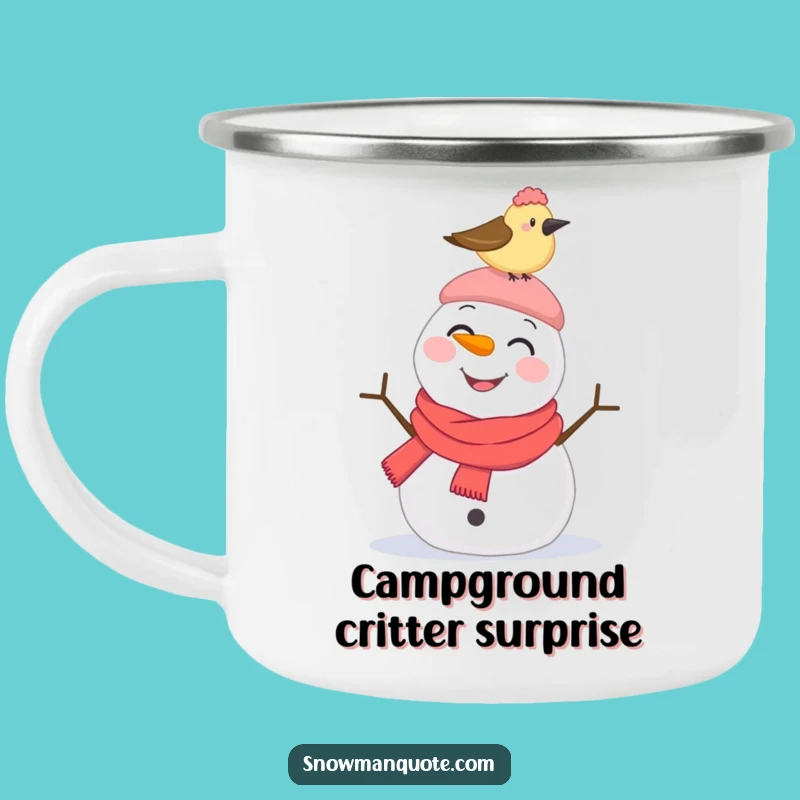 Funny Snowman Pecked Hat Camping Mug: Surprising Sips on Winter Adventures