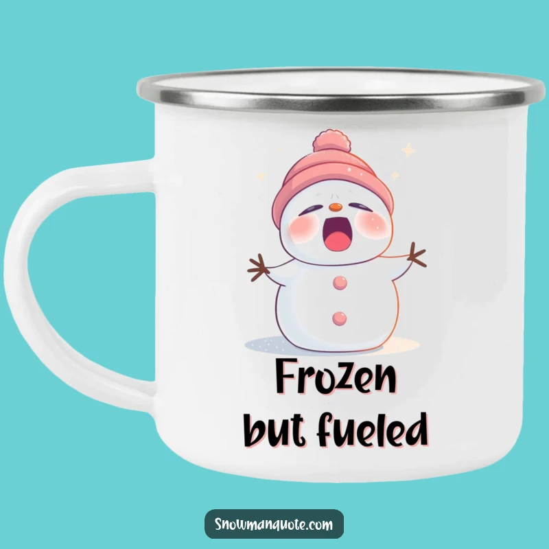 Funny Sleepy Snowman Stardust Camping Mug, Your Hilarious Companion for Cozy Adventures