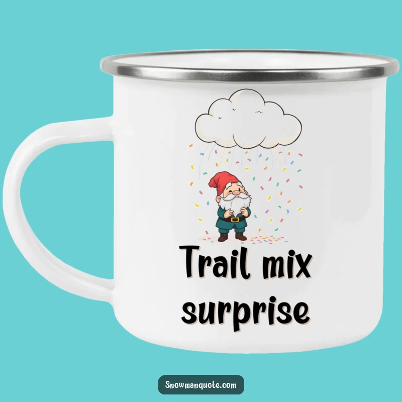Funny Confetti Cloud Camping Mug - Durable & Hilarious Gnome Mug for Whimsical Adventures
