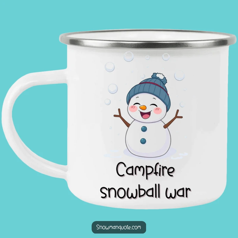 Funny Snowball Snowman Camping Mug - Hilarious Outdoor Battle Brew