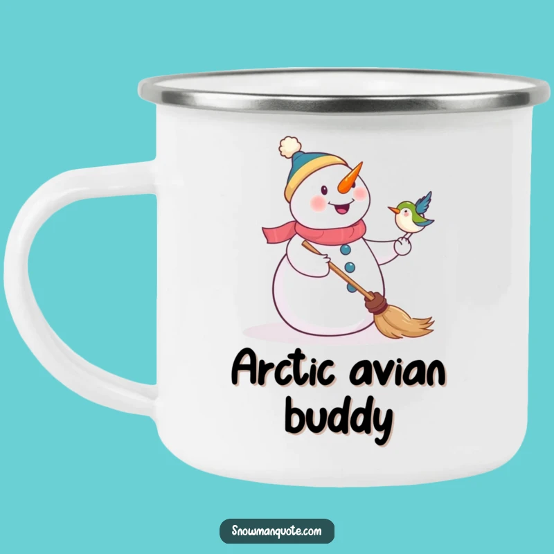 Funny Snowman & Bird Camping Mug - Outdoor Adventure & Gag Gift