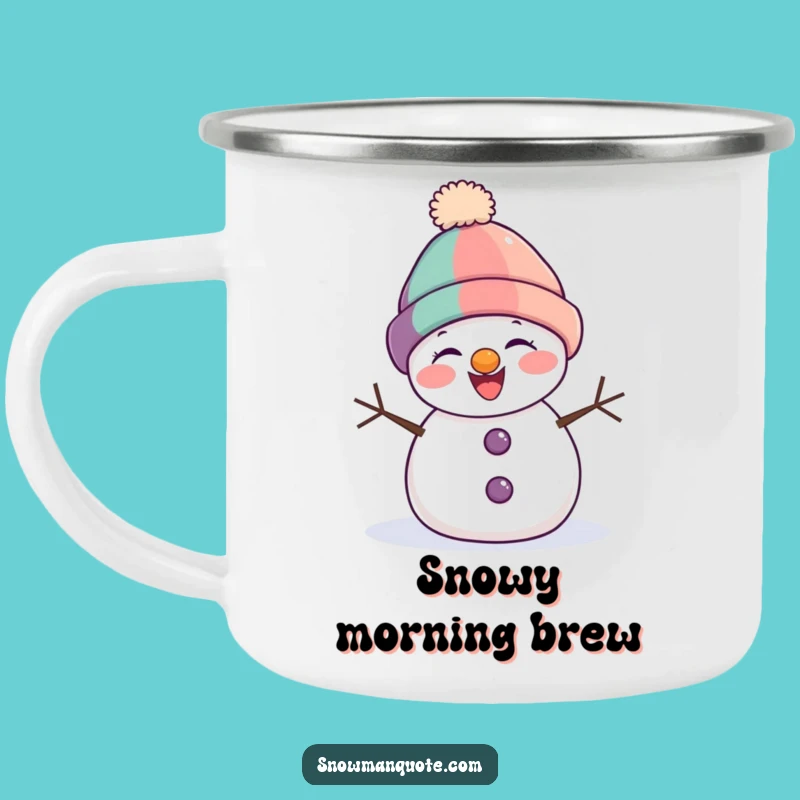Funny Snowman Giggling Camping Mug - Durable Outdoor Drinkware with a Humorous Character