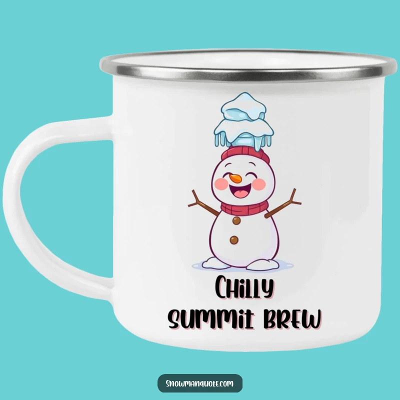 Funny Snowman Icicle Camping Mug: Giggling Pal on Adventures, Durable & Comical Funny Gift