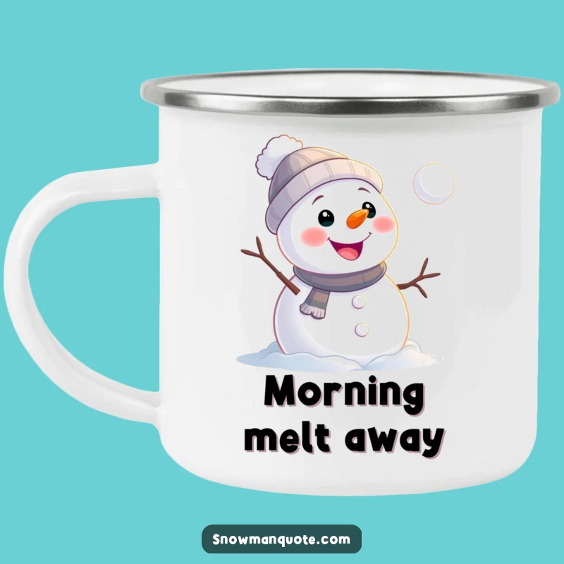 Funny Snowman Rolling Camping Mug: Cheerful Winter Fun for Adventures Gift