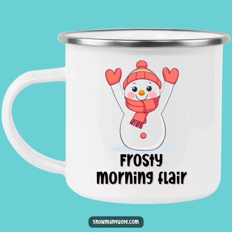 Funny Snowman Scarf Camping Mug - Cheerful Outdoor Drinkware