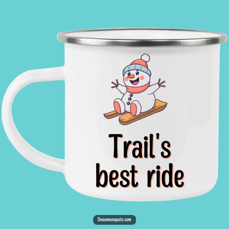 Funny Snowman Sledding Camp Mug: Hilarious Winter Outdoor Adventure