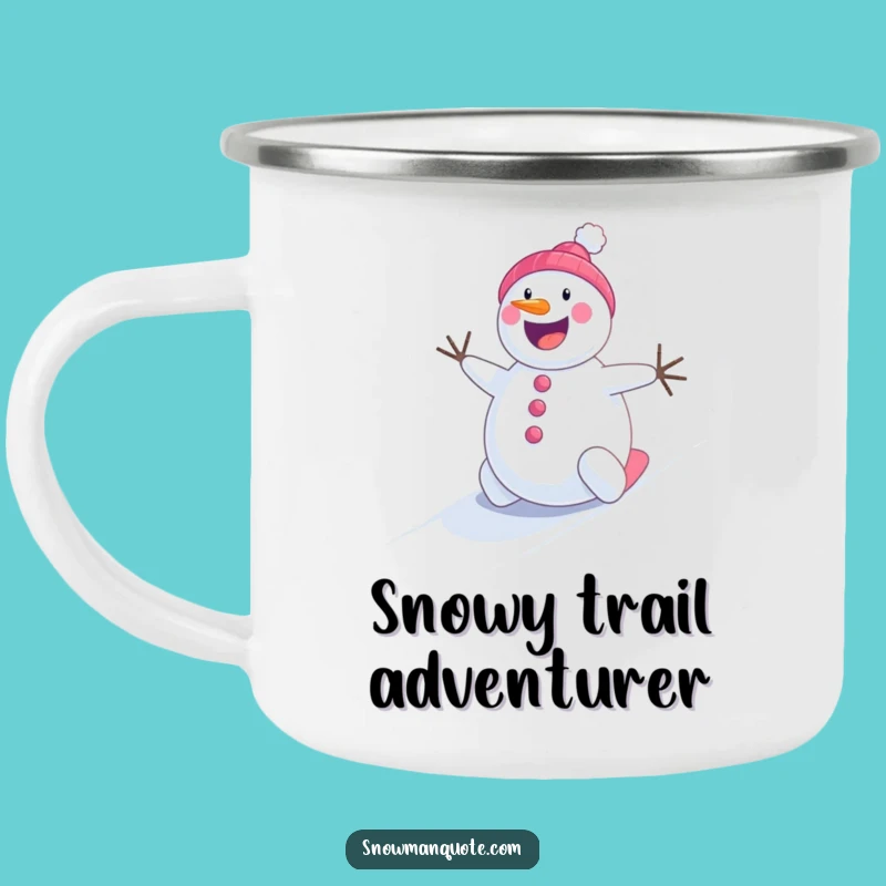 Funny Snowman Rolling Camping Mug - Outdoor Winter Fun Gift