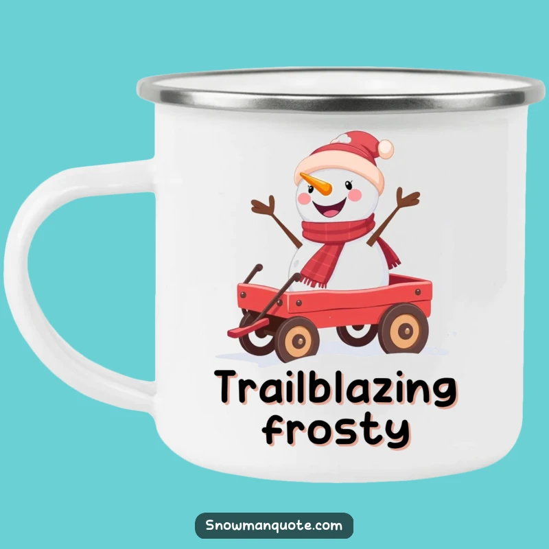 Funny Snowman Wagon Ride Camping Mug - Outdoor Adventure and Hilarious Funny Gift