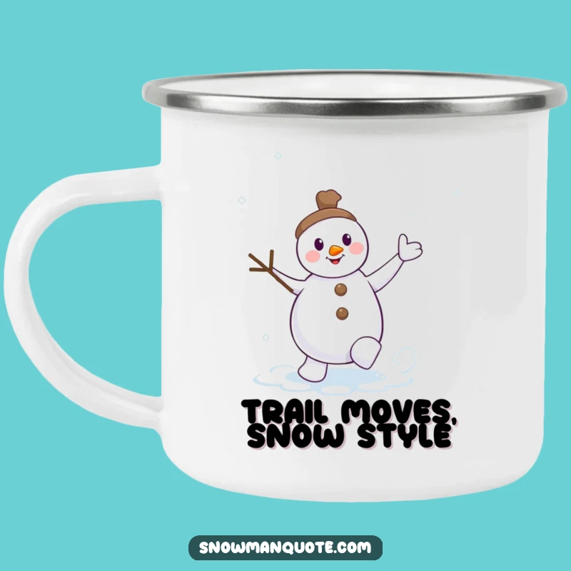 Funny Dancing Snowman Snow Swirl Camping Mug, Your Cheerful Companion for Outdoor Fun