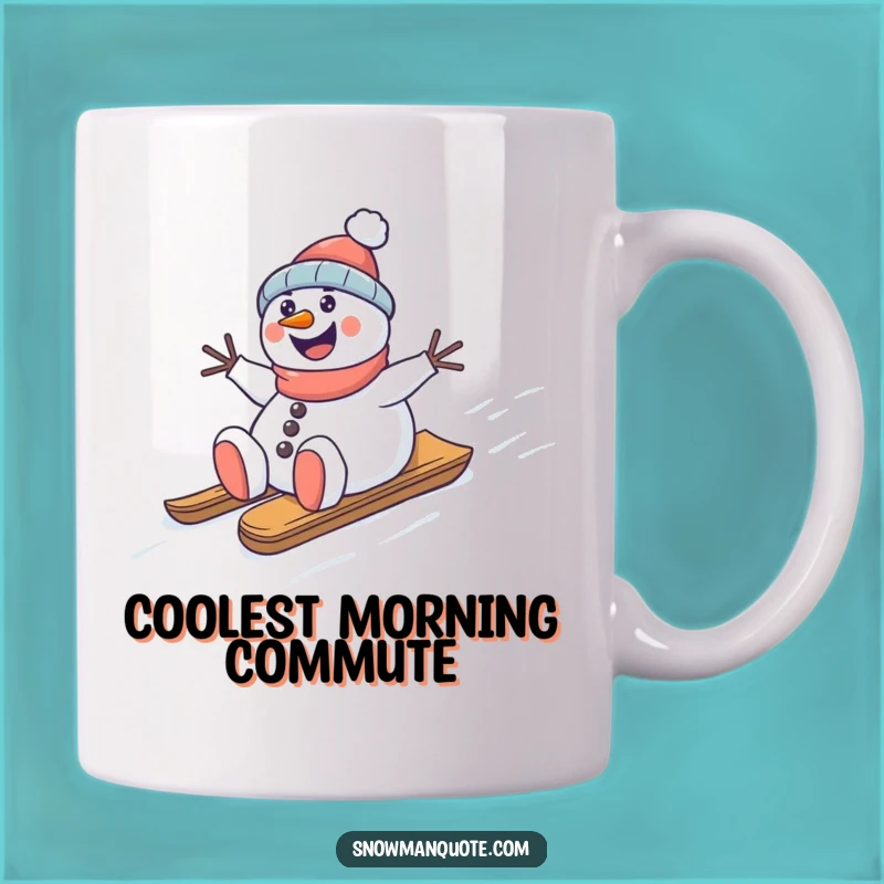 Funny Snowman Sledding Mug: Hilarious Winter Adventure Gift Idea
