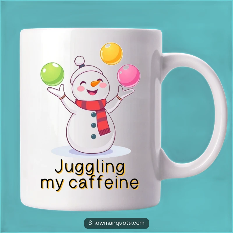 Funny Juggling Snowman Mug: Glee-Filled Winter Pal, Hilarious Christmas Gift