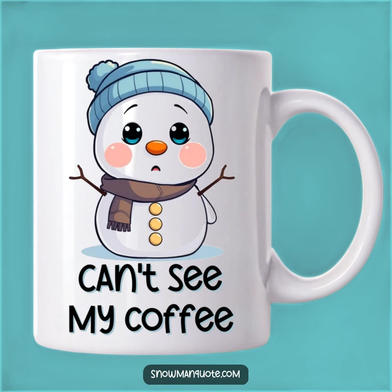 Funny Snowman Hat Mug: Surprise Winter Buddy Lost in His Hat Funny Gift