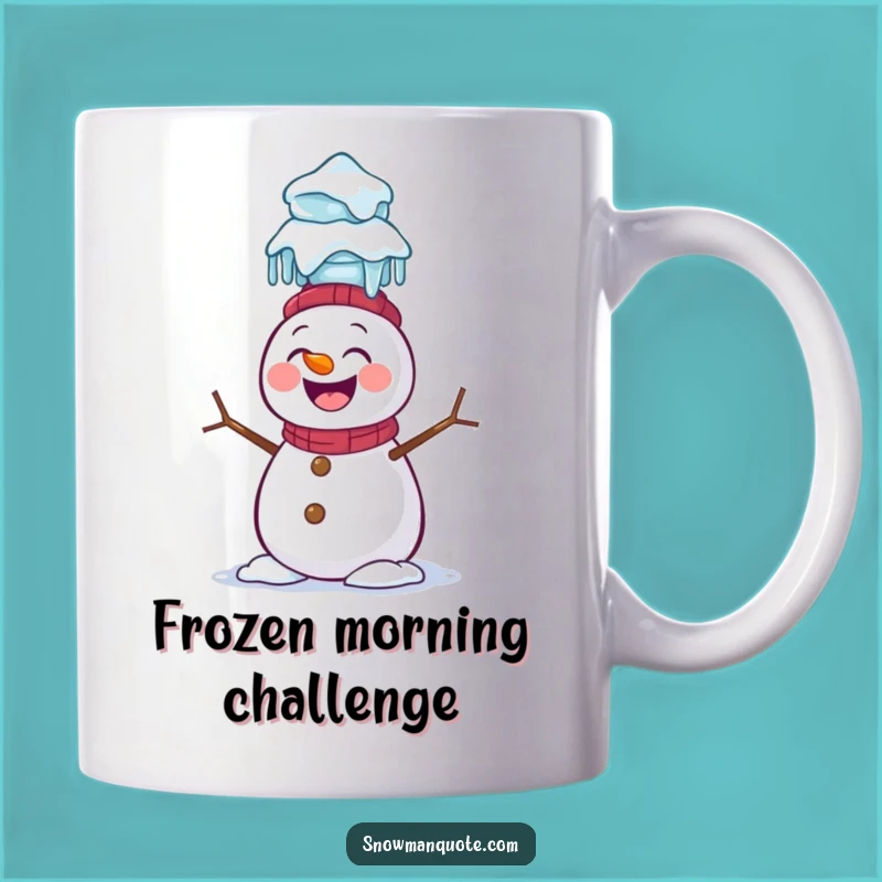 Funny Snowman Icicle Mug: Giggling Balance Act, Winter Comedy, Perfect Funny Gift