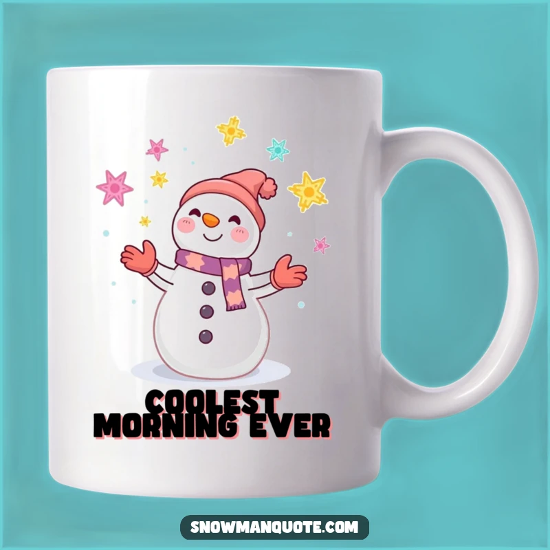 Funny Snowman Juggling Mug - Joyful Winter Snowflake Fun Gift