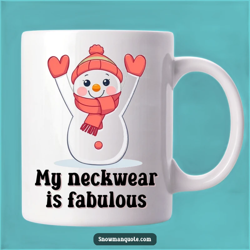 Funny Snowman Scarf Gift Mug - Cheerful Winter Character Present