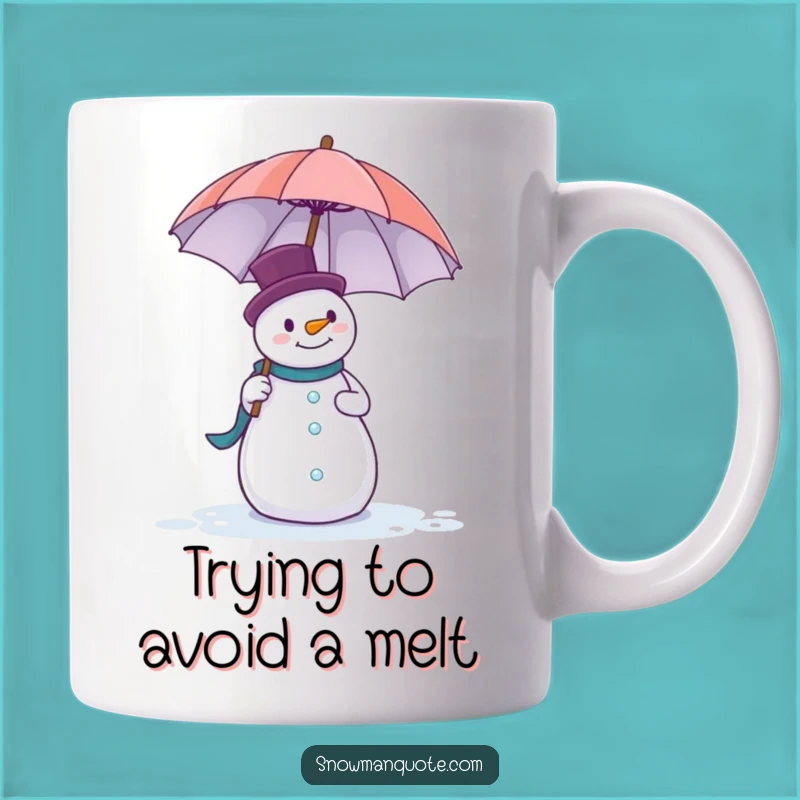 Funny Snowman Umbrella Balance Mug - Hilarious Winter Gift Idea for a Laugh