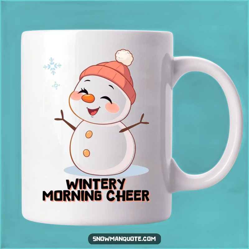 Funny Snowman Wink Mug: Cheerful Winter Friend Playfully Winking, Perfect Holiday Funny Gift