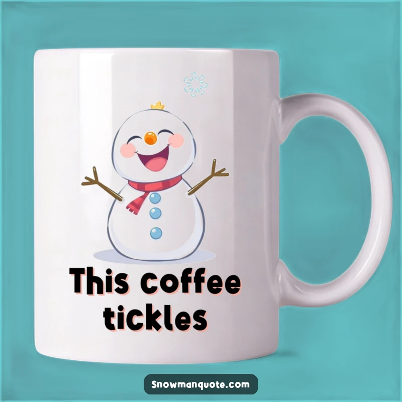 Funny Tickled Snowman Mug - Giggling Winter Delight Perfect Funny Gift