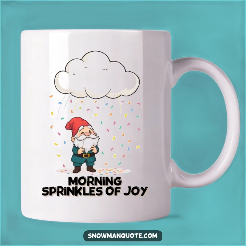 Funny Confetti Cloud Gnome Mug - Whimsical & Hilarious Surprise Gift for Garden Lovers