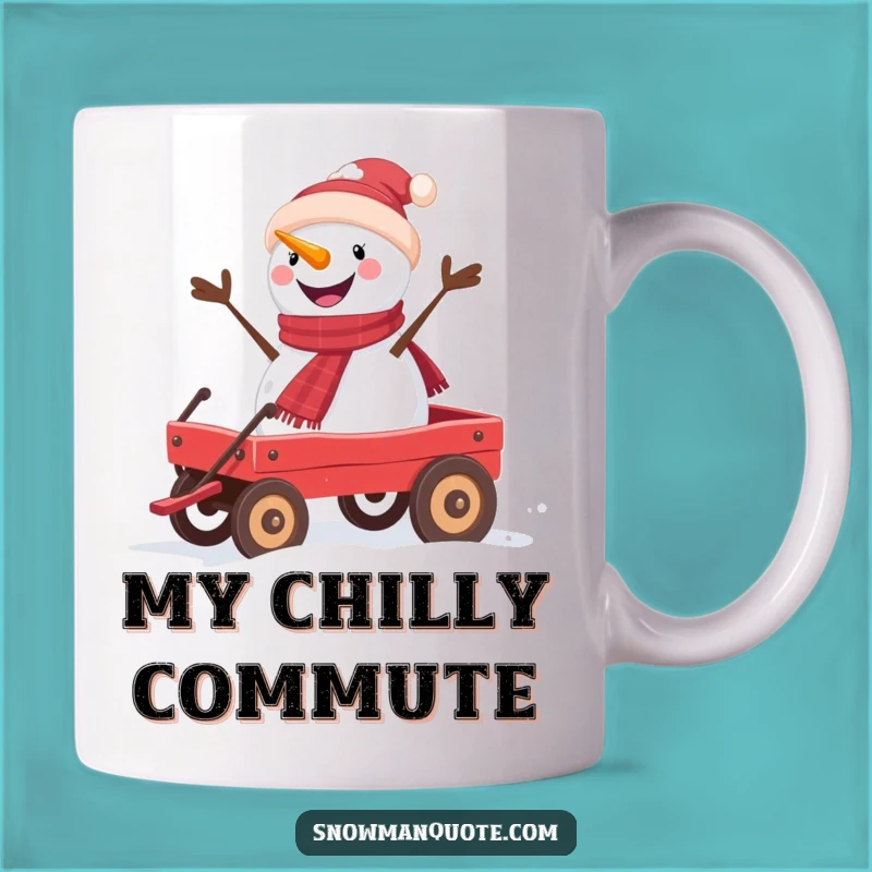 Funny Snowman Wagon Ride Mug - Hilarious Christmas Gift for Friends and Family