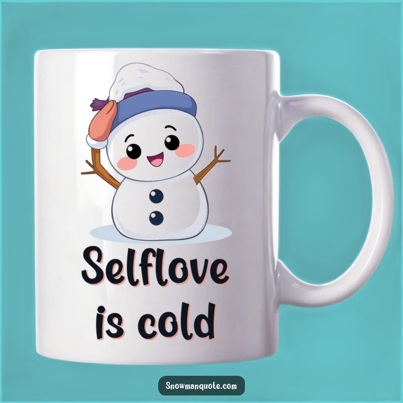 Funny Snowman Patting Mug: Self-Affirming Buddy's Snow Head Pat Funny Gift