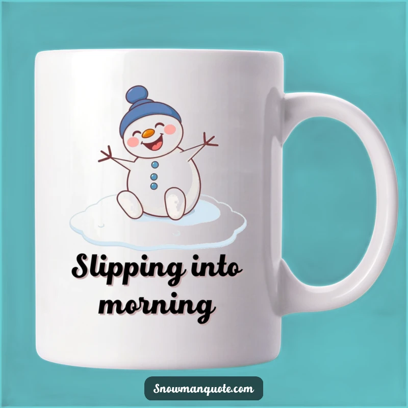 Funny Slipping Snowman Mug - Hilarious Winter Wobble Gift